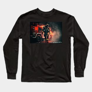 Firetruck on fire Long Sleeve T-Shirt